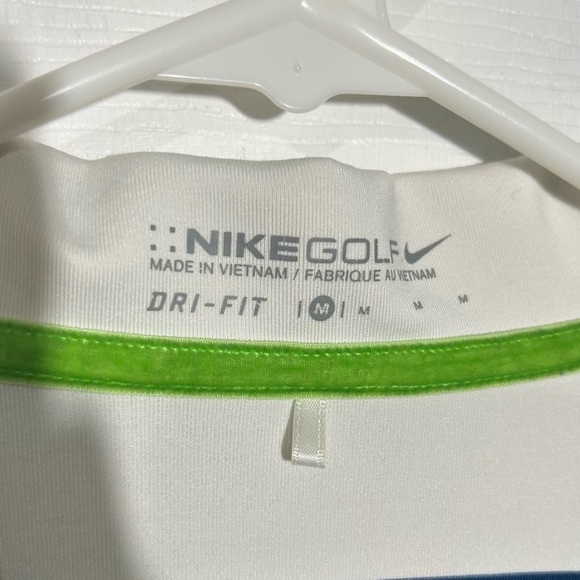 Nike Women's Size Medium Blue White Striped Short Sleeve Dri-Fit Golf Polo - Picture 5 of 12